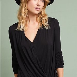 NWT Akemi Kin for Anthropologie Black Draped Top